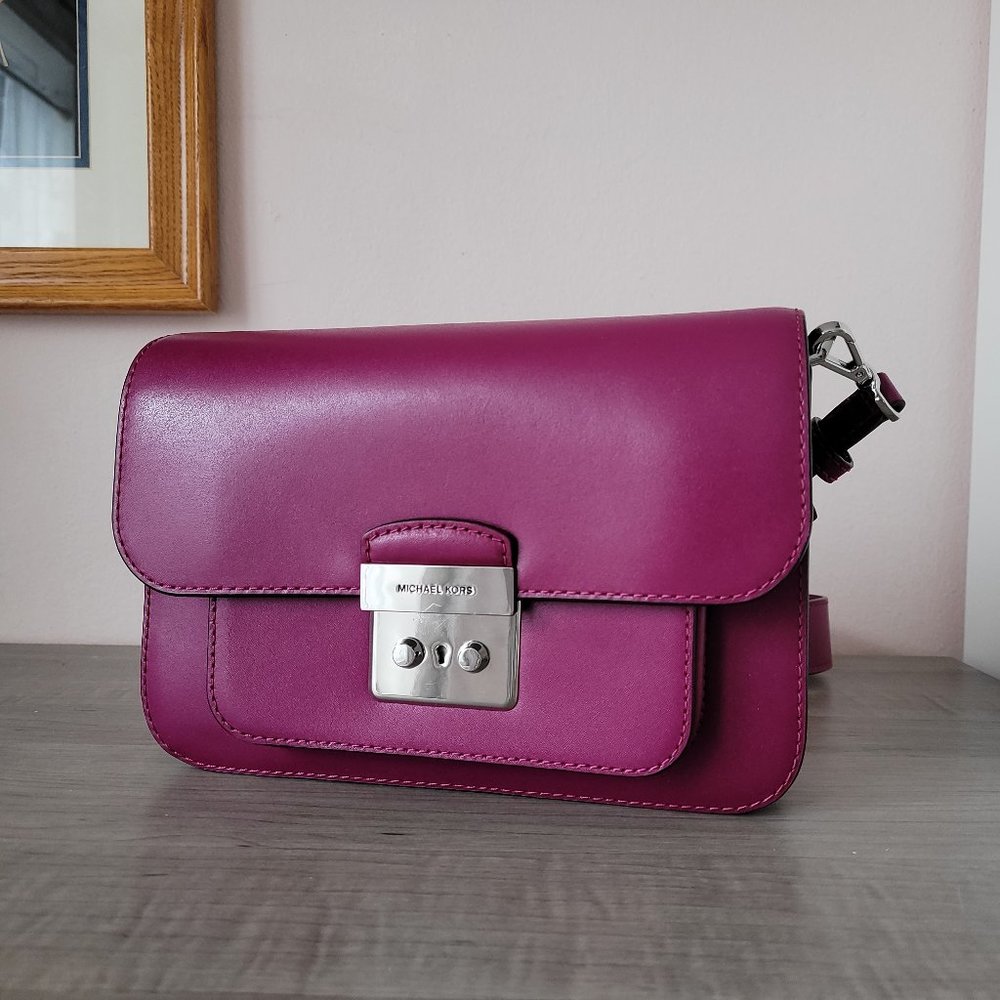 Michael Kors Sloan Editor Leather Crossbody Shoulder Handbag